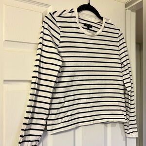 Rag & Bone blue and white striped long sleeve shirt